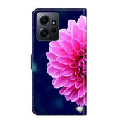 For Xiaomi Redmi Note 12 4G Crystal 3D Shockproof Protective Leather Phone Case(Pink Petals)