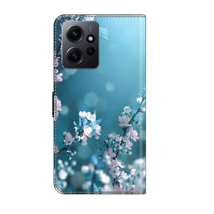For Xiaomi Redmi Note 12 4G Crystal 3D Shockproof Protective Leather Phone Case(Plum Flower)