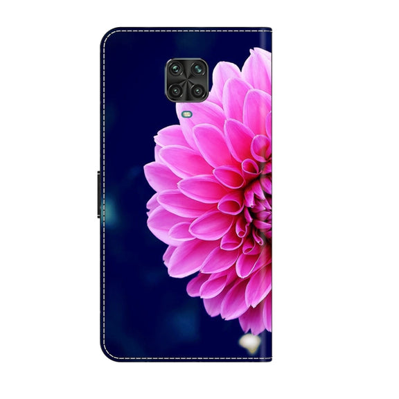 For Xiaomi Redmi Note 9 Pro Crystal 3D Shockproof Protective Leather Phone Case(Pink Petals)
