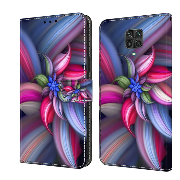 For Xiaomi Redmi Note 9 Pro Crystal 3D Shockproof Protective Leather Phone Case(Colorful Flower)