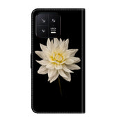 For Xiaomi 13 Crystal 3D Shockproof Protective Leather Phone Case(White Flower)