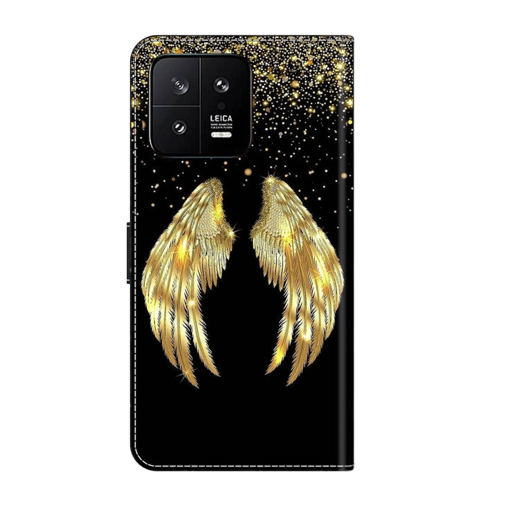 For Xiaomi 13 Crystal 3D Shockproof Protective Leather Phone Case(Golden Wings)