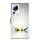 For Xiaomi 13 Lite Crystal 3D Shockproof Protective Leather Phone Case(Light Lotus)