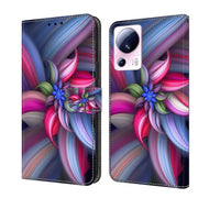 For Xiaomi 13 Lite Crystal 3D Shockproof Protective Leather Phone Case(Colorful Flower)
