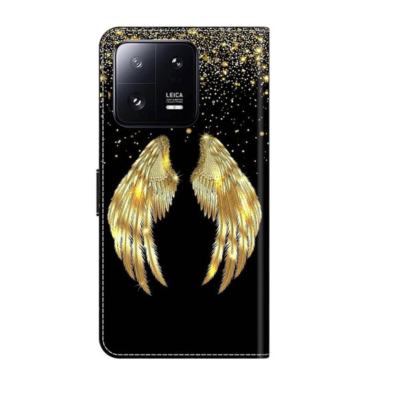 For Xiaomi 13 Pro Crystal 3D Shockproof Protective Leather Phone Case(Golden Wings)