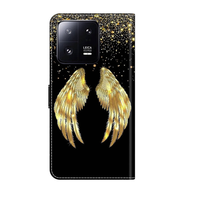 For Xiaomi 13 Pro Crystal 3D Shockproof Protective Leather Phone Case(Golden Wings)