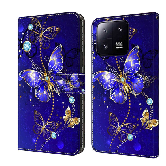 For Xiaomi 13 Pro Crystal 3D Shockproof Protective Leather Phone Case(Diamond Butterfly)