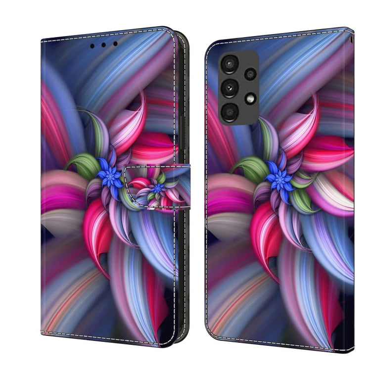For Samsung Galaxy A13 4G / 5G / A04S Crystal 3D Shockproof Protective Leather Phone Case(Colorful Flower)