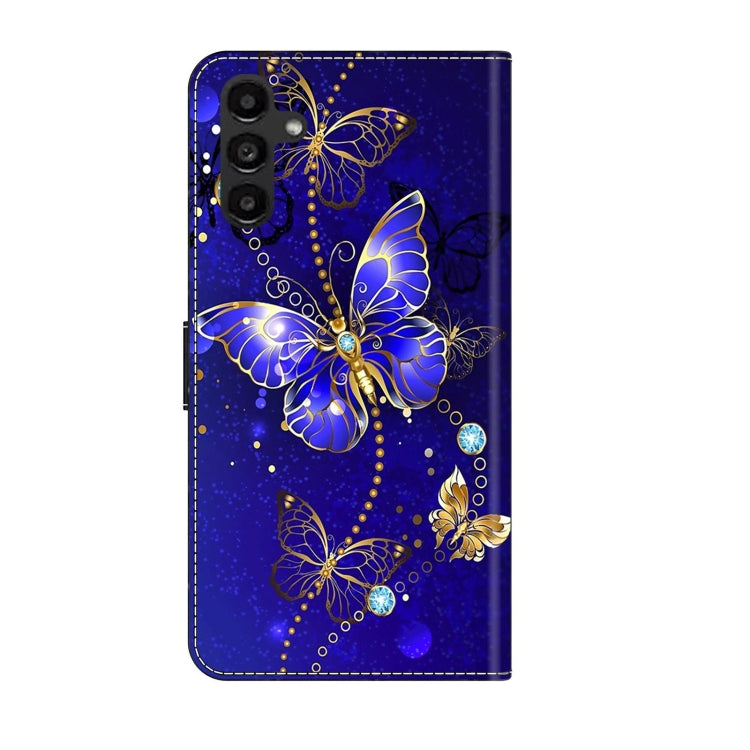 For Samsung Galaxy A14 4G / 5G Crystal 3D Shockproof Protective Leather Phone Case(Diamond Butterfly)