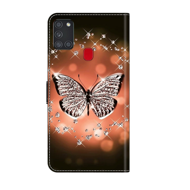 For Samsung Galaxy A21s Crystal 3D Shockproof Protective Leather Phone Case(Crystal Butterfly) - free shipping - PMC TechLife - Order now!