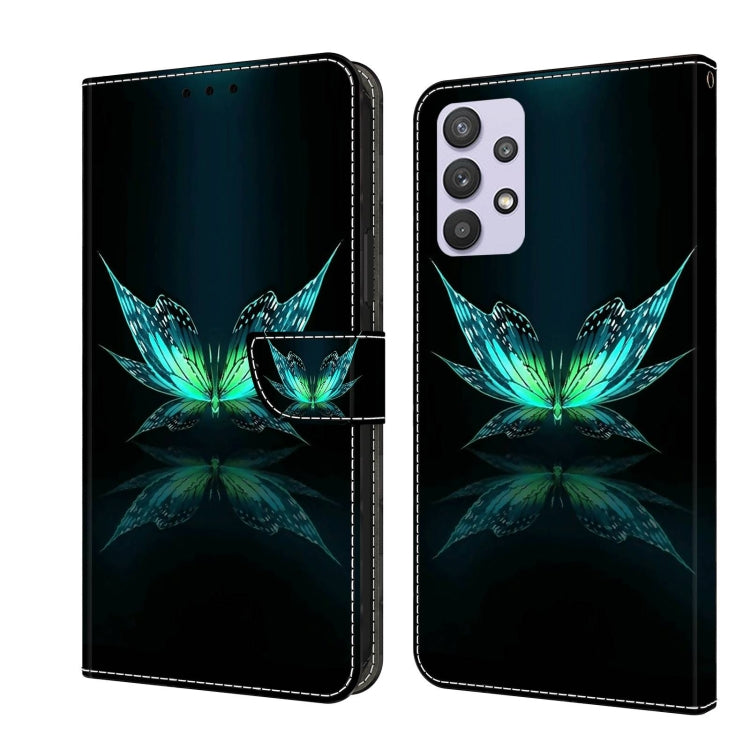 For Samsung Galaxy A32 5G Crystal 3D Shockproof Protective Leather Phone Case(Reflection Dutterfly) - free shipping - PMC TechLife - Order now!