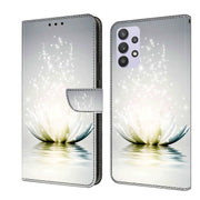 For Samsung Galaxy A32 5G Crystal 3D Shockproof Protective Leather Phone Case(Light Lotus)