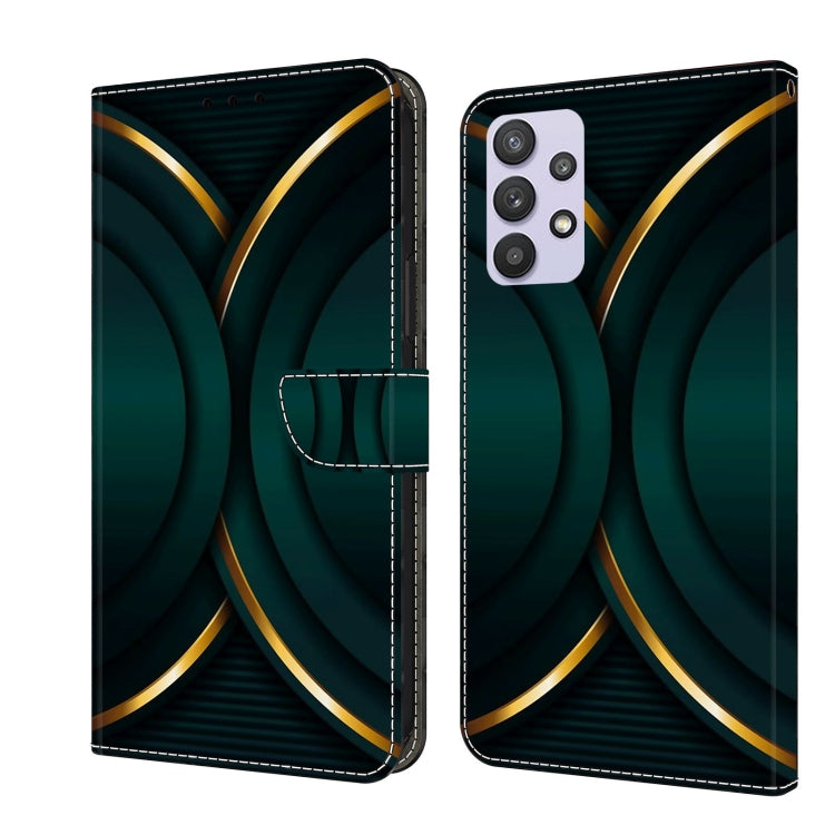 For Samsung Galaxy A32 5G Crystal 3D Shockproof Protective Leather Phone Case(Gold Outline) - free shipping - PMC TechLife - Order now!