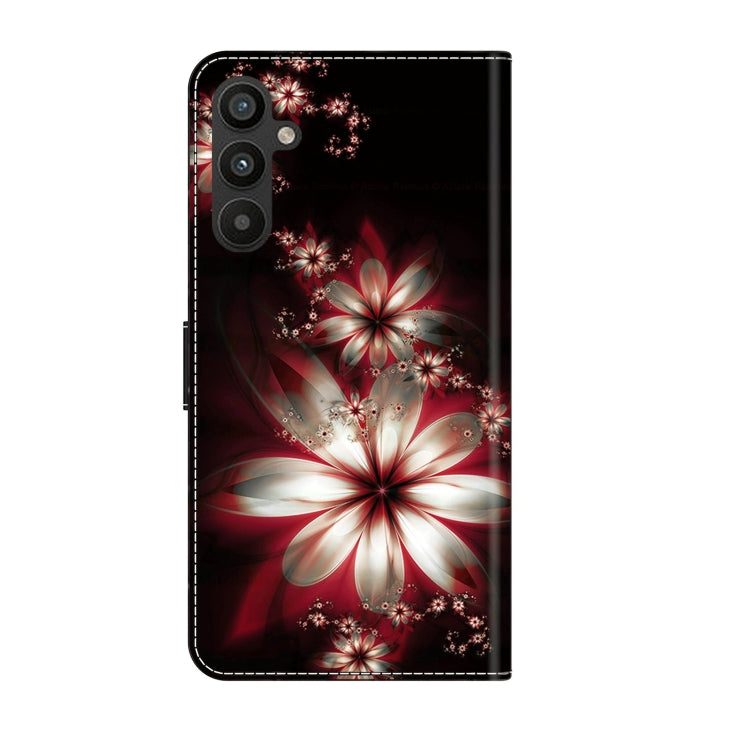 For Samsung Galaxy A34 5G Crystal 3D Shockproof Protective Leather Phone Case(Fantastic Flower)