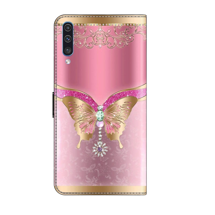 For Samsung Galaxy A50 Crystal 3D Shockproof Protective Leather Phone Case(Pink Bottom Butterfly) - free shipping - PMC TechLife - Order now!