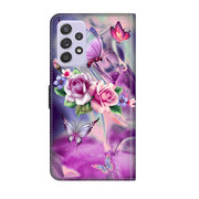 For Samsung Galaxy A52 / A52s 5G Crystal 3D Shockproof Protective Leather Phone Case(Butterfly)