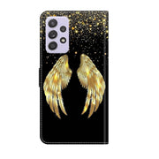 For Samsung Galaxy A52 / A52s 5G Crystal 3D Shockproof Protective Leather Phone Case(Golden Wings)