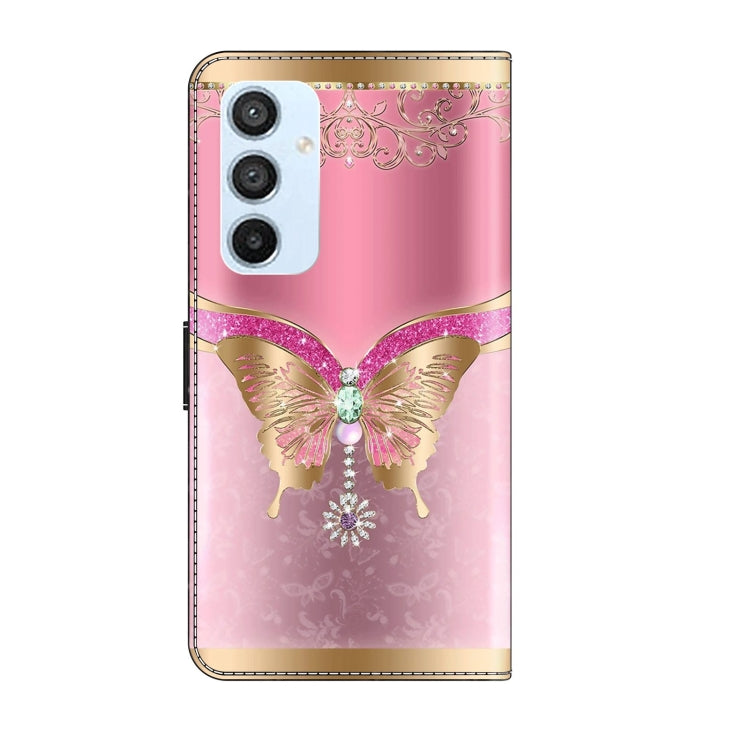 For Samsung Galaxy A54 5G Crystal 3D Shockproof Protective Leather Phone Case(Pink Bottom Butterfly) - free shipping - PMC TechLife - Order now!