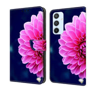 For Samsung Galaxy A54 5G Crystal 3D Shockproof Protective Leather Phone Case(Pink Petals)