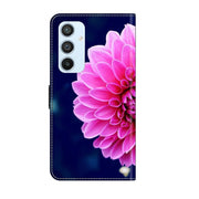 For Samsung Galaxy A54 5G Crystal 3D Shockproof Protective Leather Phone Case(Pink Petals)