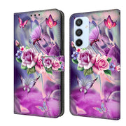 For Samsung Galaxy A54 5G Crystal 3D Shockproof Protective Leather Phone Case(Butterfly)