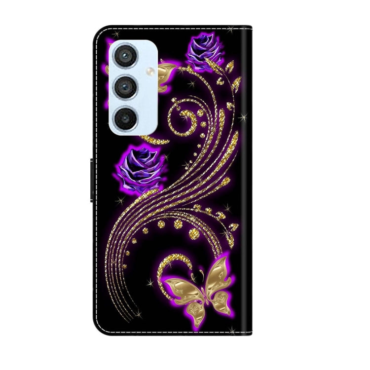 For Samsung Galaxy A54 5G Crystal 3D Shockproof Protective Leather Phone Case(Purple Flower Butterfly) - free shipping - PMC TechLife - Order now!