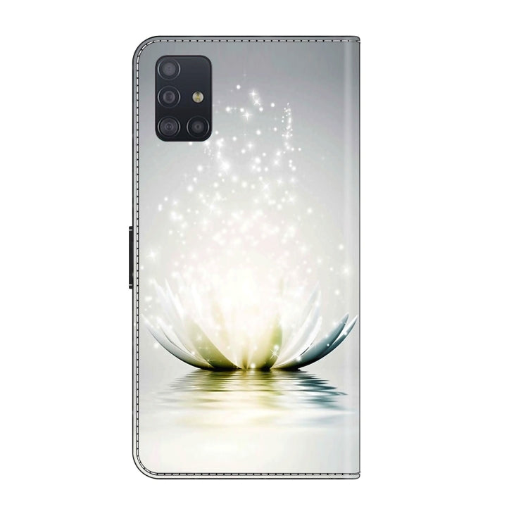 For Samsung Galaxy A71 4G Crystal 3D Shockproof Protective Leather Phone Case(Light Lotus)