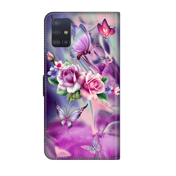 For Samsung Galaxy A71 4G Crystal 3D Shockproof Protective Leather Phone Case(Butterfly)