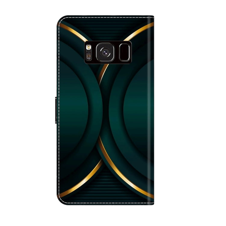 For Samsung Galaxy S8 Crystal 3D Shockproof Protective Leather Phone Case(Gold Outline)