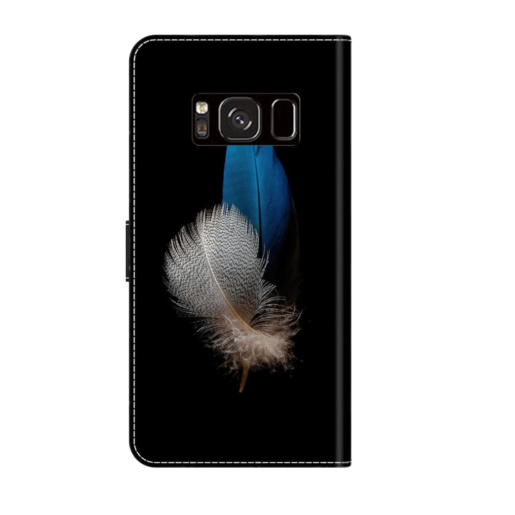 For Samsung Galaxy S8 Crystal 3D Shockproof Protective Leather Phone Case(Two Branches)