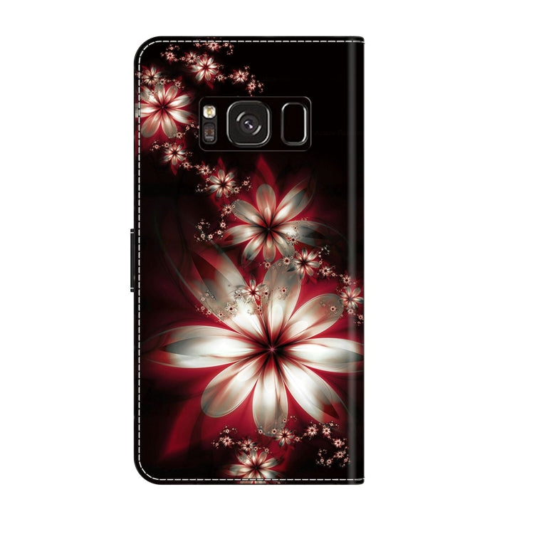 For Samsung Galaxy S8 Crystal 3D Shockproof Protective Leather Phone Case(Fantastic Flower)