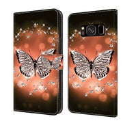 For Samsung Galaxy S8 Crystal 3D Shockproof Protective Leather Phone Case(Crystal Butterfly)