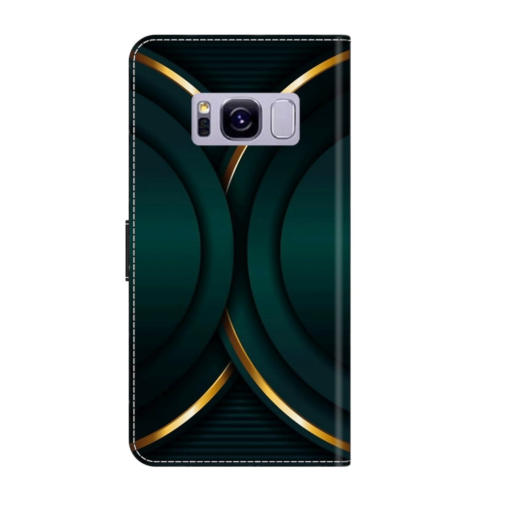 For Samsung Galaxy S8+ Crystal 3D Shockproof Protective Leather Phone Case(Gold Outline)