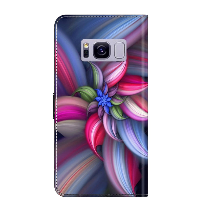 For Samsung Galaxy S8+ Crystal 3D Shockproof Protective Leather Phone Case(Colorful Flower)