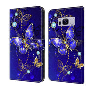 For Samsung Galaxy S8+ Crystal 3D Shockproof Protective Leather Phone Case(Diamond Butterfly)
