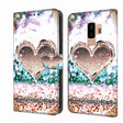 For Samsung Galaxy S9+ Crystal 3D Shockproof Protective Leather Phone Case(Pink Diamond Heart) - free shipping - PMC TechLife - Order now!