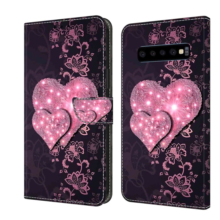 For Samsung Galaxy S10 Crystal 3D Shockproof Protective Leather Phone Case(Lace Love) - free shipping - PMC TechLife - Order now!
