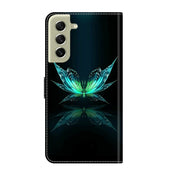 For Samsung Galaxy S21 FE 5G Crystal 3D Shockproof Protective Leather Phone Case(Reflection Dutterfly)