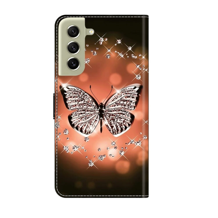 For Samsung Galaxy S21 FE 5G Crystal 3D Shockproof Protective Leather Phone Case(Crystal Butterfly) - free shipping - PMC TechLife - Order now!