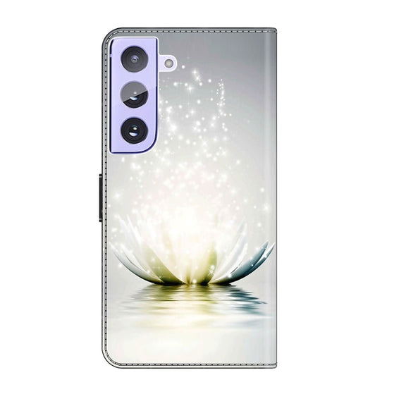For Samsung Galaxy S21+ Crystal 3D Shockproof Protective Leather Phone Case(Light Lotus)