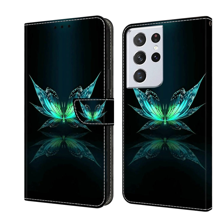For Samsung Galaxy S21 Ultra Crystal 3D Shockproof Protective Leather Phone Case(Reflection Dutterfly) - free shipping - PMC TechLife - Order now!
