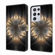 For Samsung Galaxy S21 Ultra Crystal 3D Shockproof Protective Leather Phone Case(Luminous Building)