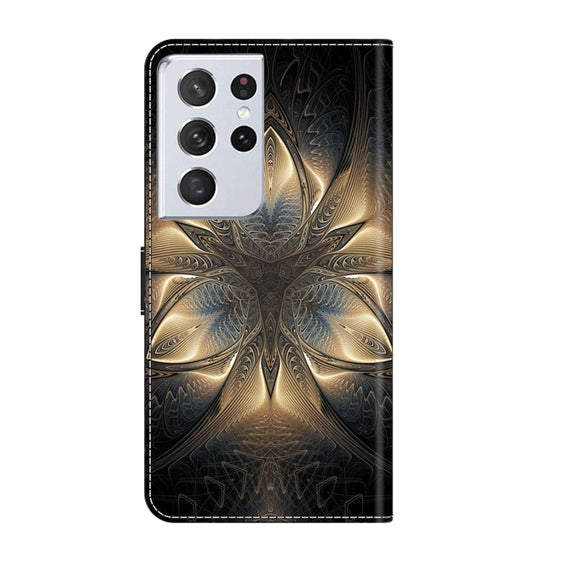 For Samsung Galaxy S21 Ultra Crystal 3D Shockproof Protective Leather Phone Case(Luminous Building)