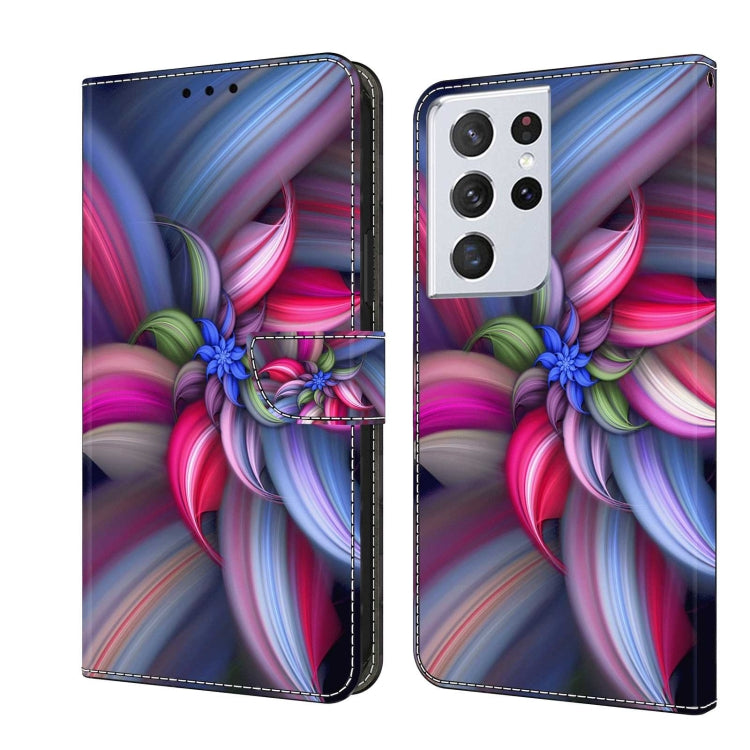 For Samsung Galaxy S21 Ultra Crystal 3D Shockproof Protective Leather Phone Case(Colorful Flower) - free shipping - PMC TechLife - Order now!