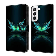 For Samsung Galaxy S22 Crystal 3D Shockproof Protective Leather Phone Case(Reflection Dutterfly)