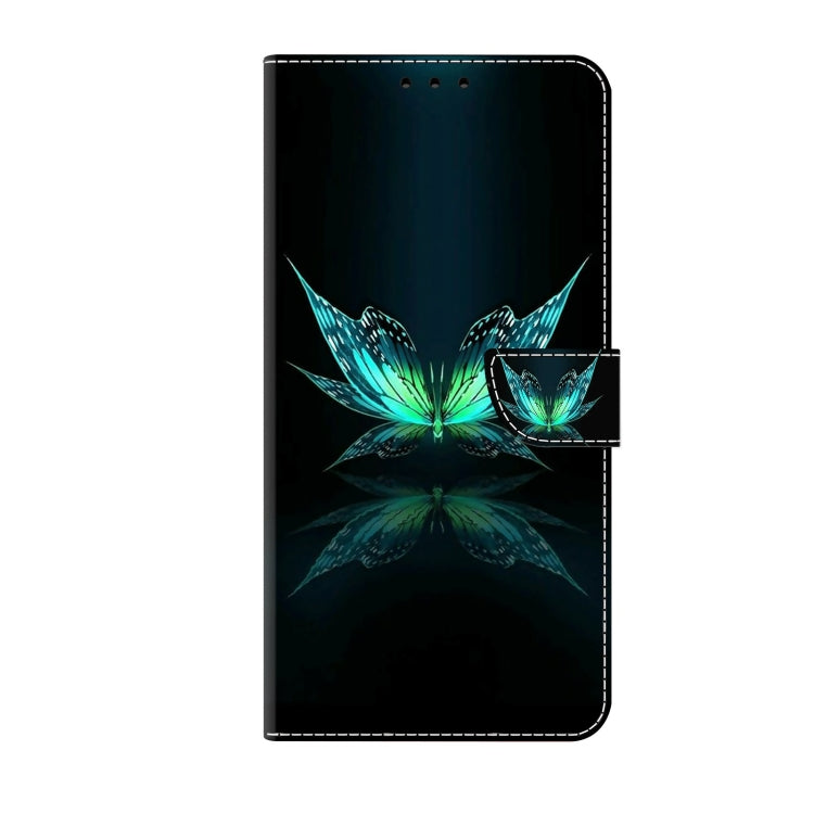 For Samsung Galaxy S22 Crystal 3D Shockproof Protective Leather Phone Case(Reflection Dutterfly)