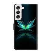 For Samsung Galaxy S22 Crystal 3D Shockproof Protective Leather Phone Case(Reflection Dutterfly)