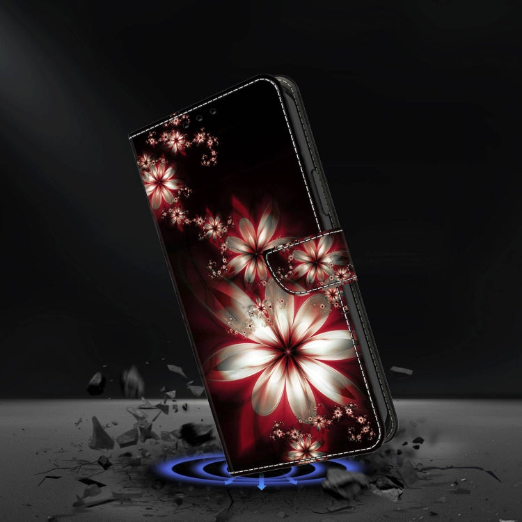 For Samsung Galaxy S22 Crystal 3D Shockproof Protective Leather Phone Case(Fantastic Flower)