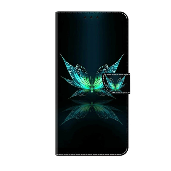 For Samsung Galaxy S22+ Crystal 3D Shockproof Protective Leather Phone Case(Reflection Dutterfly)