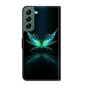 For Samsung Galaxy S22+ Crystal 3D Shockproof Protective Leather Phone Case(Reflection Dutterfly)